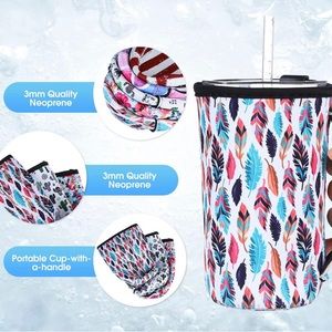 Coffee Cup Sleeve Insulator or Cup Holder or 30-32oz Tumbler Cup, with Handle